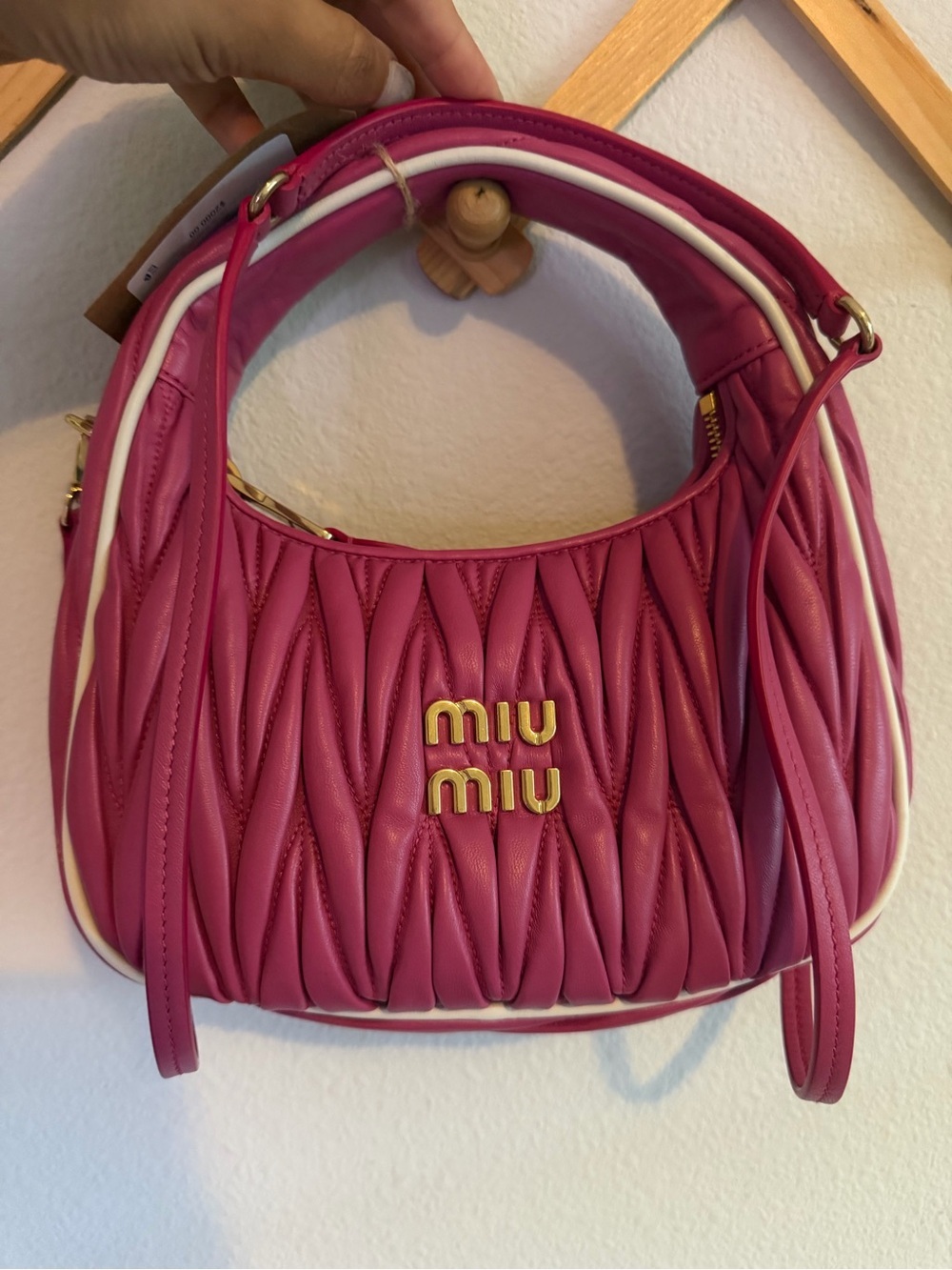 Miu Miu Wander Nappa Matelasse Leather Hobo Bag - Picture 3 of 6